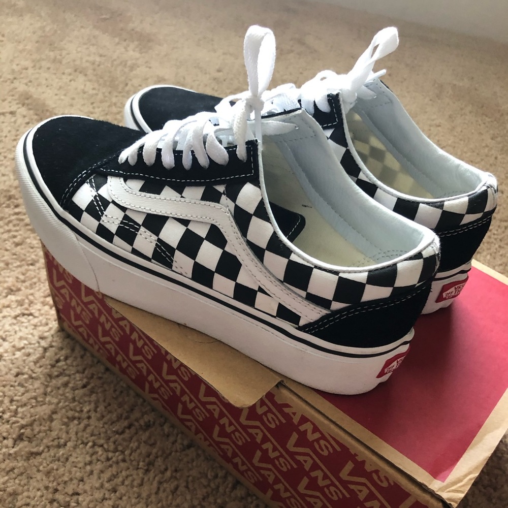 Vans Old Skool Platform Checkered Womens